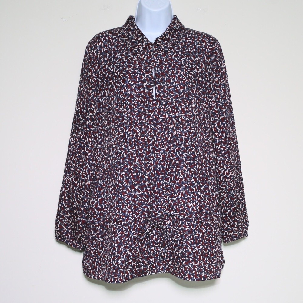 $350 TORY BURCH - Silk Confetti Long Sleeve Shirt Top Blouse - Women's Size 6 🔥